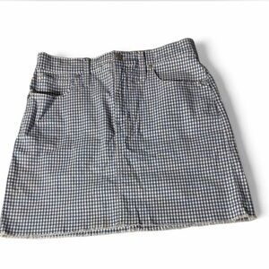 Madewell Gingham Mini Skirt in Blue and White